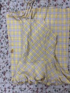 coquette Yellow Plaid Dress