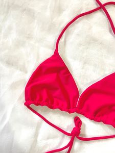 Vibrant Pink Halter Bikini Top