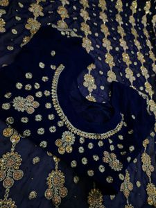 bridal collection Navy Blue Saree with Blouse