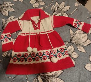 Red & White Knit Dress