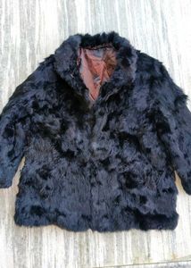 Vintage Rabbit Fur Coat,furjacket,furcoat black