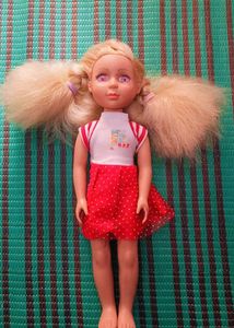 Vintage Doll with Red Polka Dot Skirt