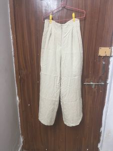 zara loose fitting darted trousers