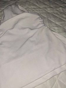 White Ruched Cropped Blouse