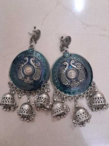 Peacock Jhumka Earrings