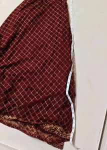 ✨ Maroon &amp; Gold Net Lehenga Set for Navratri