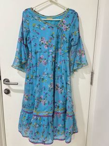 Mustard Brand Blue Floral Maxi Dress/Kurta