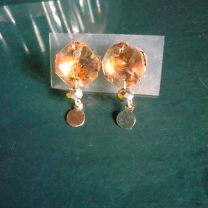 Diamond Cut Stone Earrings