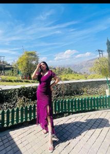 Elegant Purple Ruched Maxi Dress