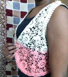 Crochet Vest - Pink Ombre