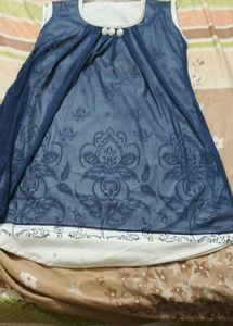Blue Floral Sheer Sleeveless Top