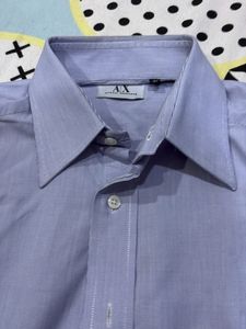 Men's Light Blue Striped Button-Up Shirt