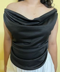 Off Shoulder Black Crop Top