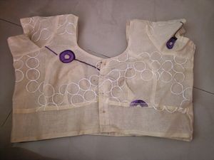 Cream Colour Net Blouse