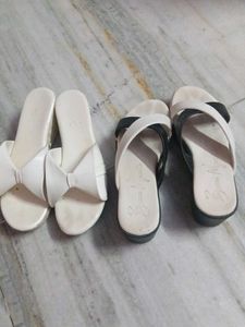 Chic White & Black Sandals