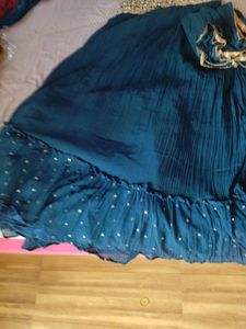 Teal Embroidered Anarkali Suit
