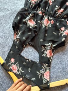 Floral Black Mini Dress
