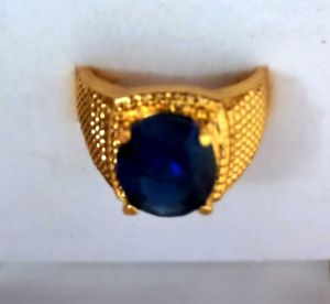 Gold Ring with Blue Stone
