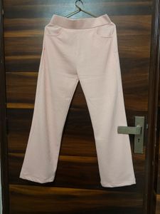 Comfortable Pink Ribbed Pants