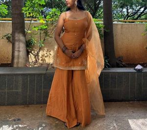 Orange Ethnic Kurta Set with Palazzo
