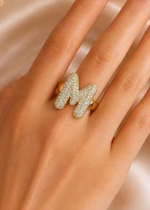 Sparkling 'M' Letter Ring