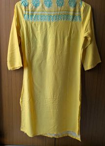 Aurelia Vibrant Yellow Printed Kurta