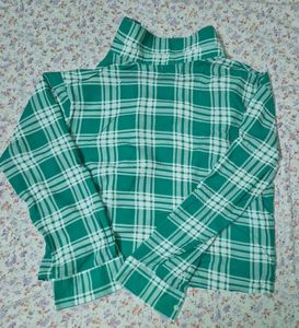 Green Plaid Long Sleeve Shirt