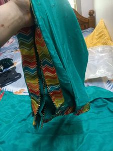 Teal Green Embroidered Sharara Suit