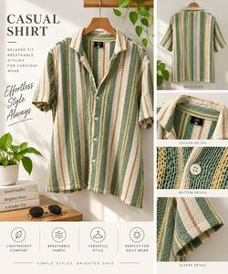 Goa Striped Short Sleeve Button-Up Shirt