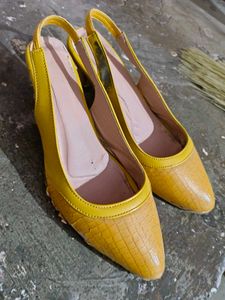 Yellow Slingback Heels
