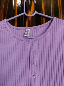 Ribbed Purple Crop Top