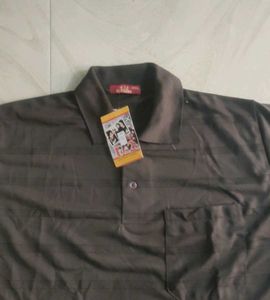 Men's Brown Striped Polo Shirt