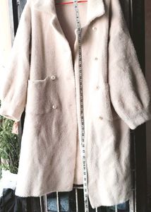 Creamy woolen korean coat