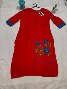 Red Embroidered Tunic