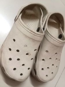 Cream Crocs Clogs