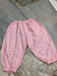 Baby Pink Cotton Palazzos