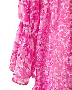 Chic Pink Floral Tiered Mini Dress