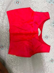 Vibrant Pink Saree with Gold Border