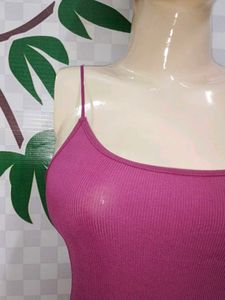 (911)Burgundy Ribbed Tank Bodysuit