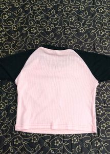 Cute Cat Print Raglan Sleeve Top