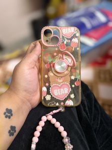 Cute Bear iPhone 13 Case with Ring