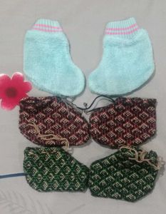 Baby Bib Socks Gloves And Pillow Set