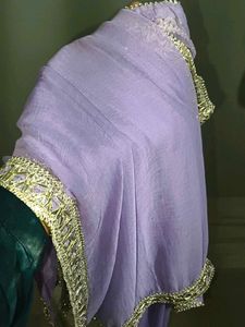 Beautiful Lavender Kurta with Embellished Neckline
