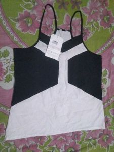 Stylish Black & White Camisole Top