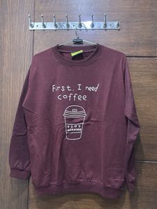 Coffee First Burgundy Sweatshirt