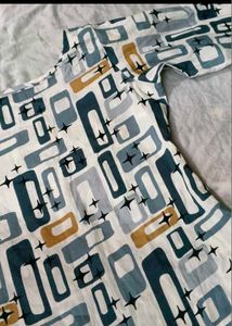 Retro Geometric Print Dress