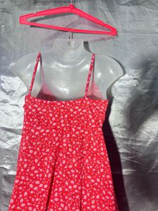 Red Floral Wrap Dress