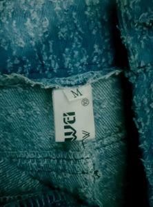 Light Wash Textured Wide Leg Jeans