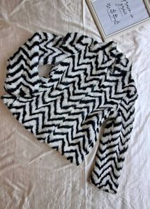 Bold Chevron Faux Fur Jacket