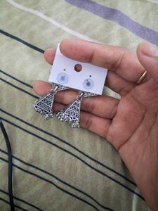 Oxidised Silver Jhumka Earrings